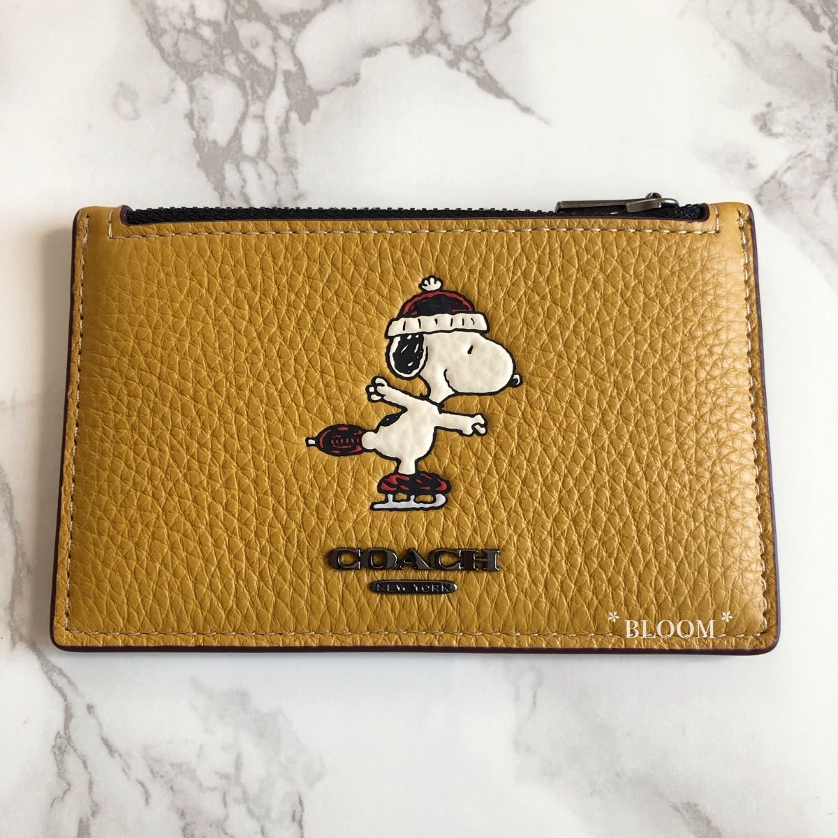 COACH スヌーピー リストレット ポーチ コーチ コラボ ブラウン 茶色