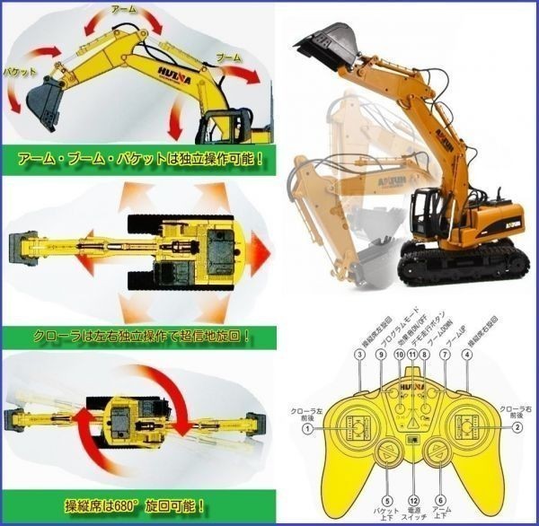 [ real car same real . operation ] 2.4GHz 1/14 large power shovel radio-controller |g LAP ru power shovel radio-controller 2 kind set 