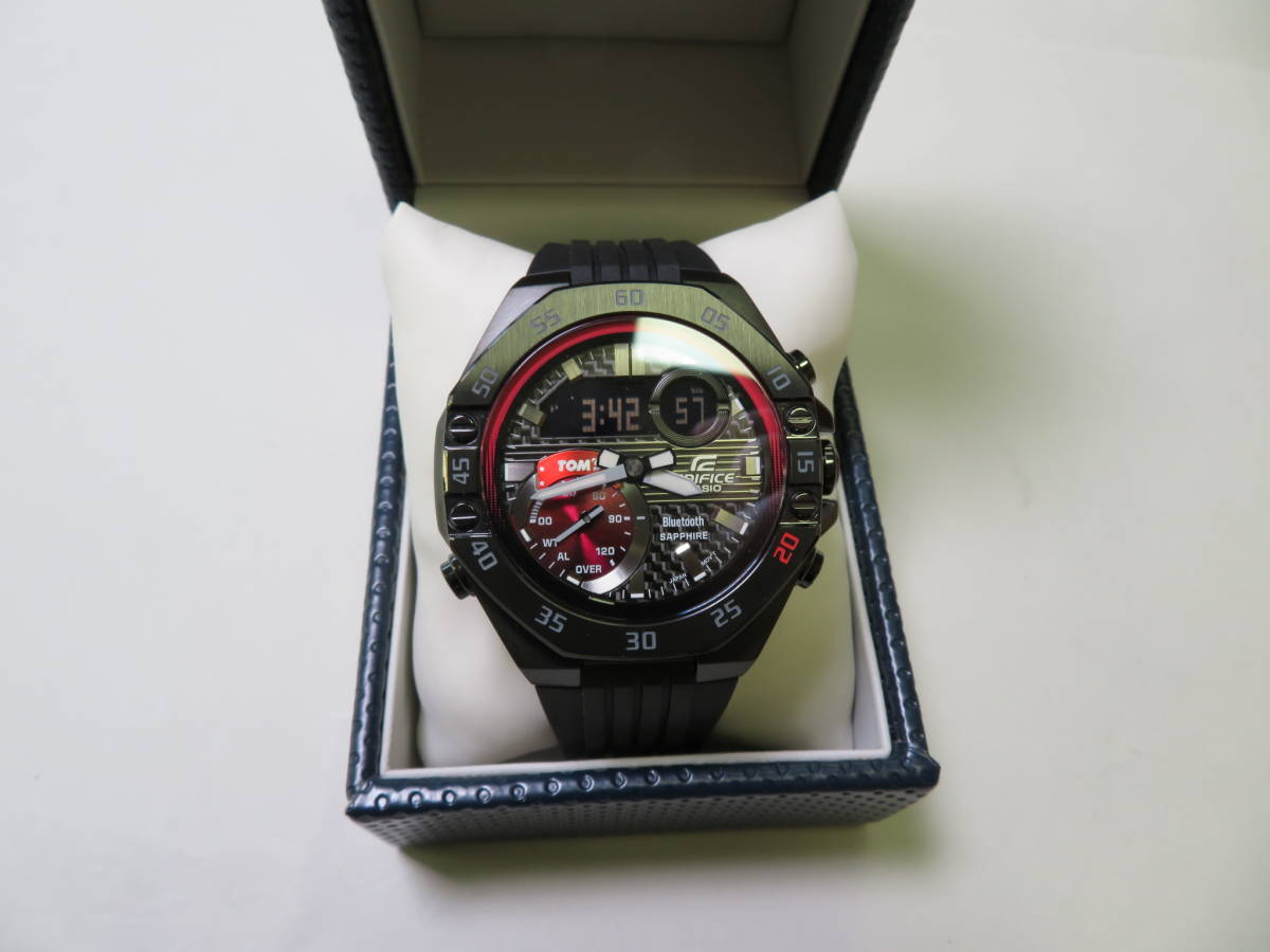 美品　カシオ　CASIO エディフィス ECB-10TMS-1AJR TOM'S Limited Edition 20周年記念 クォーツ ステンレス メンズ腕時計【送料無料】 _画像9