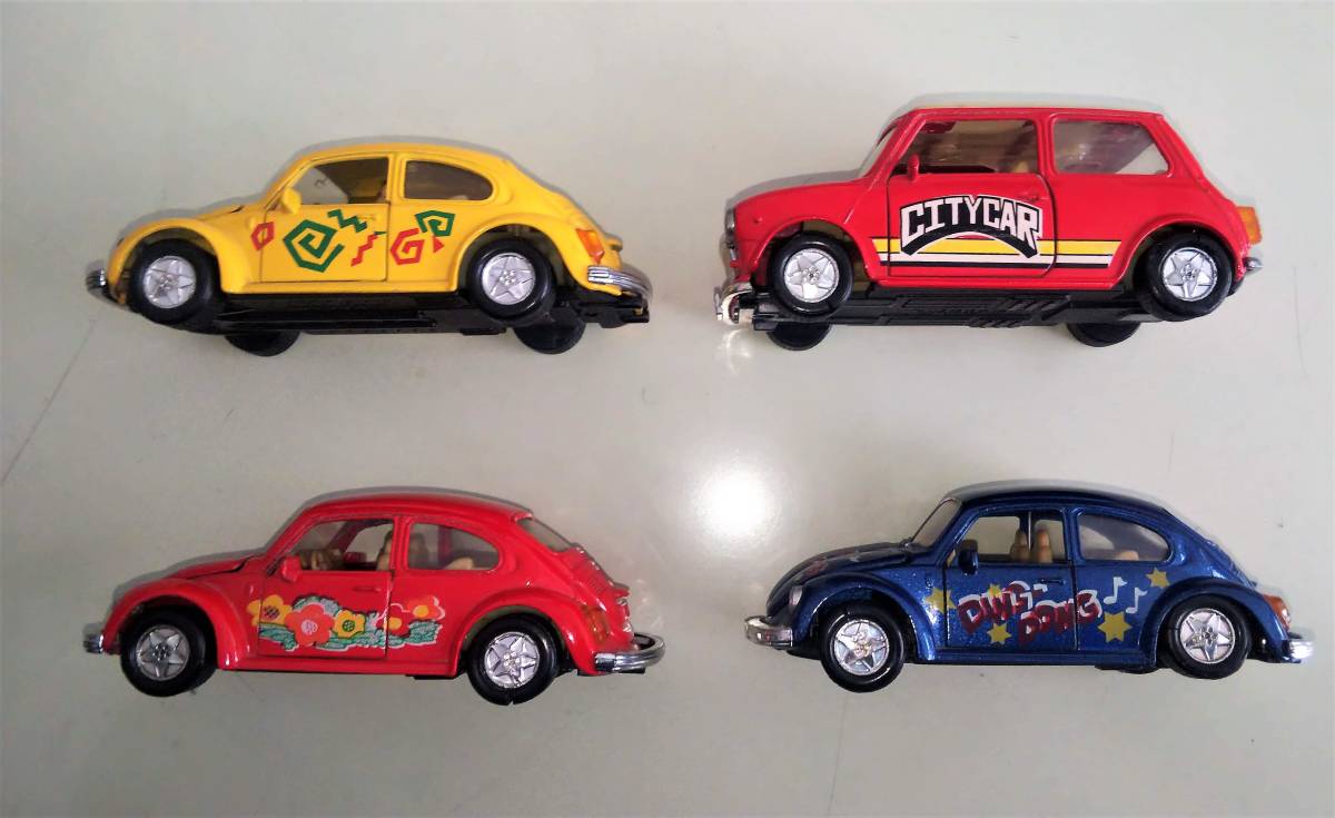 WELLY Willie Volkswagen VW 1303 No.9049 Beetle Mini Cooper No.9045 Vintage 4 pcs. set Junk 