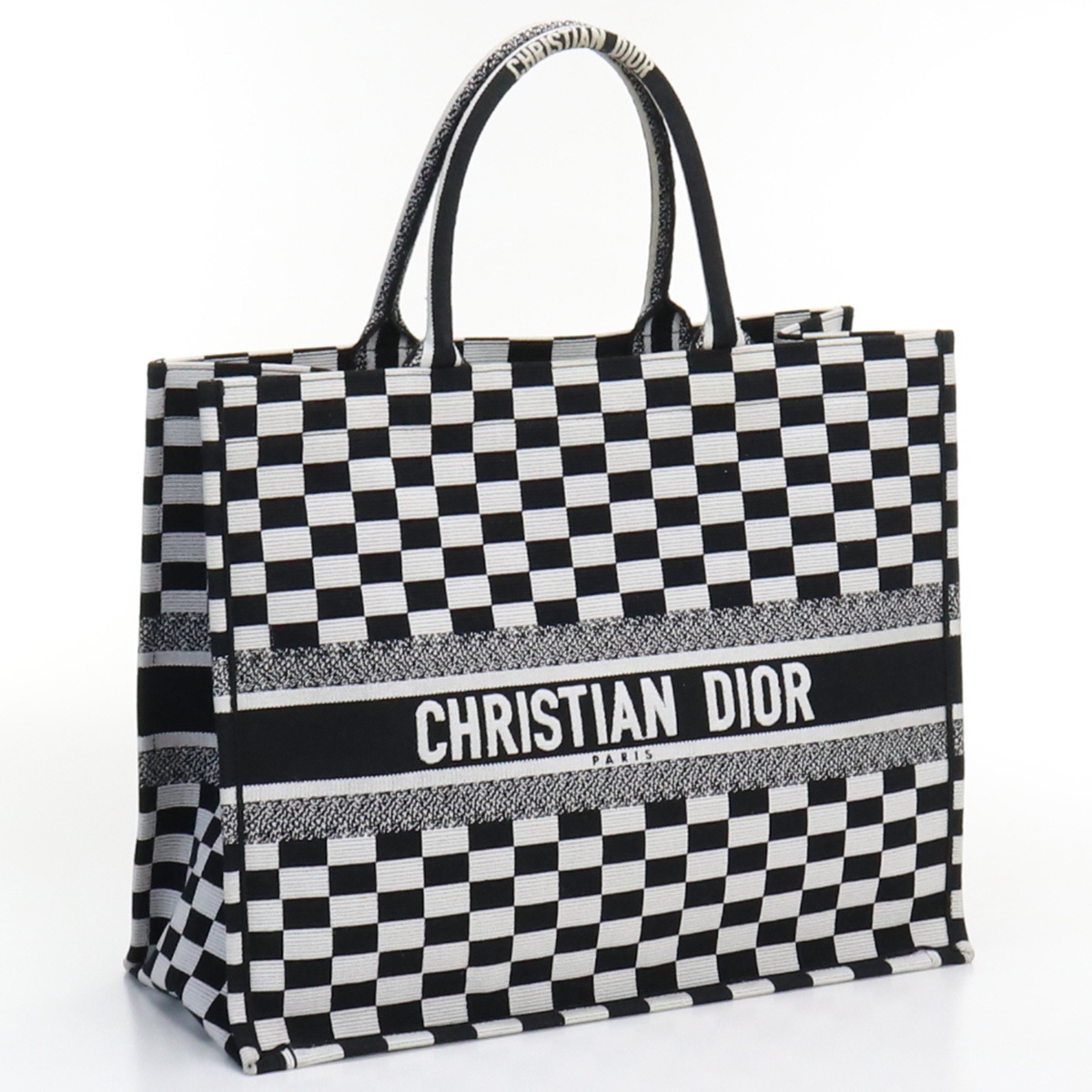 ディオールChristian Dior ブックトートバッグ ブランド キャンバス ブラック ランク：AB us-2