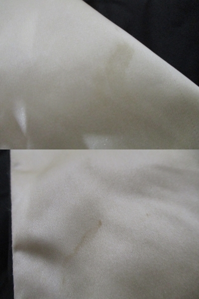 日本製 龍 ドラゴン JAPAN 刺繍 中綿スカジャン 黒 FREEサイズ 検ヴィンテージ_袖の薄シミ、小汚れ