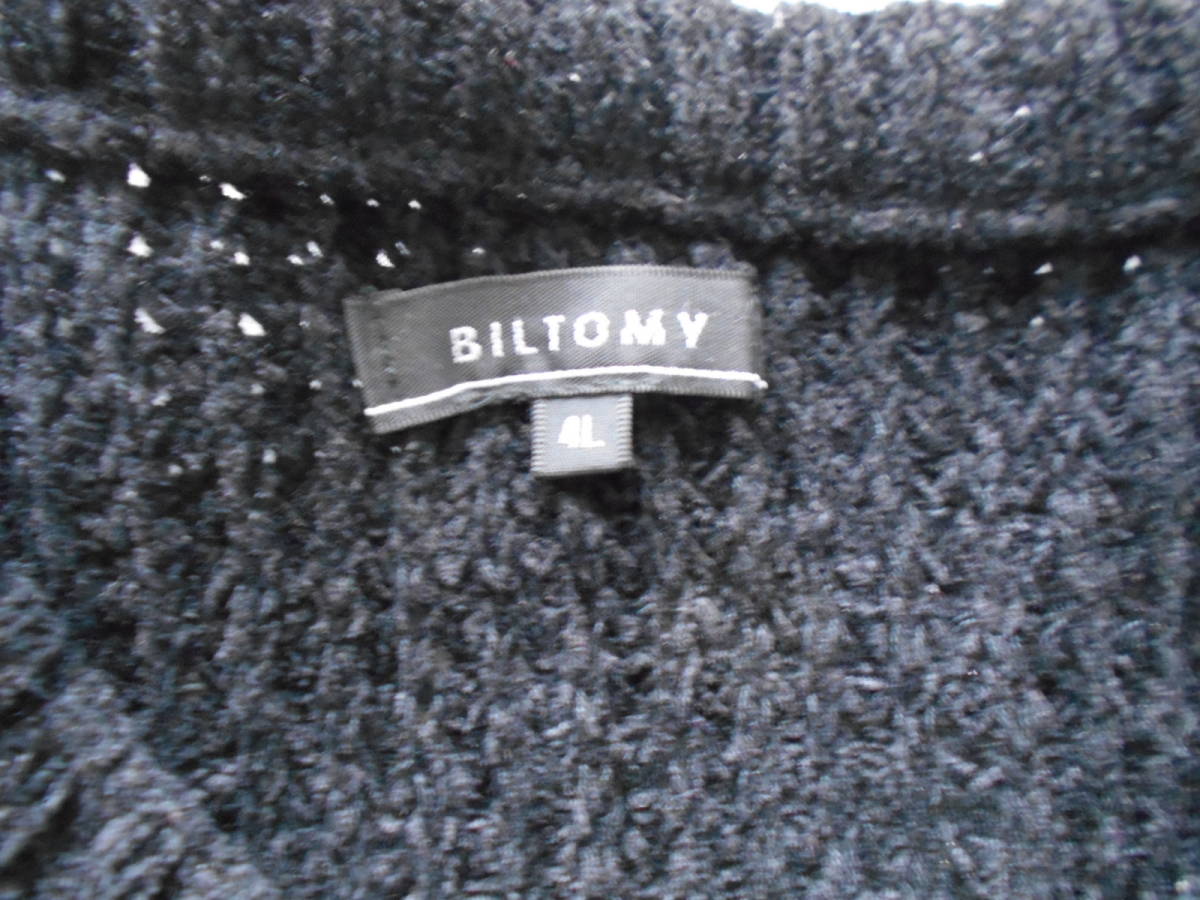 F / BILTOMY 大きいサイズ ざっくり編み セーター 4L ブラック ゆったりサイズ 中古品_画像4