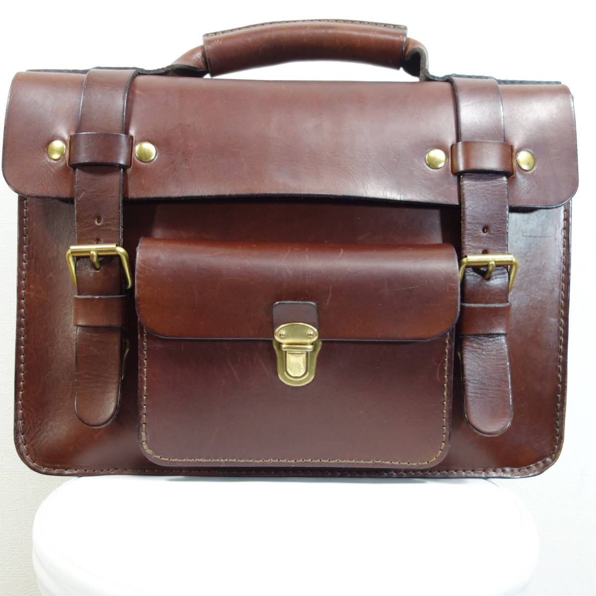 ☆【新品.未使用☆【Herz】☆.☆【2Way.ブリーフケース.チョコ】☆-