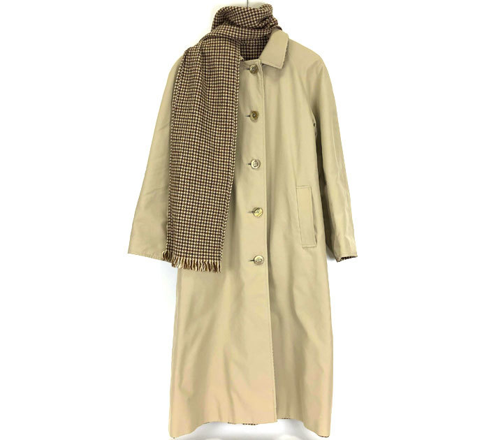 美品 ▽【Aquascutum】アクアスキュータム リバーシブル ステンカラー