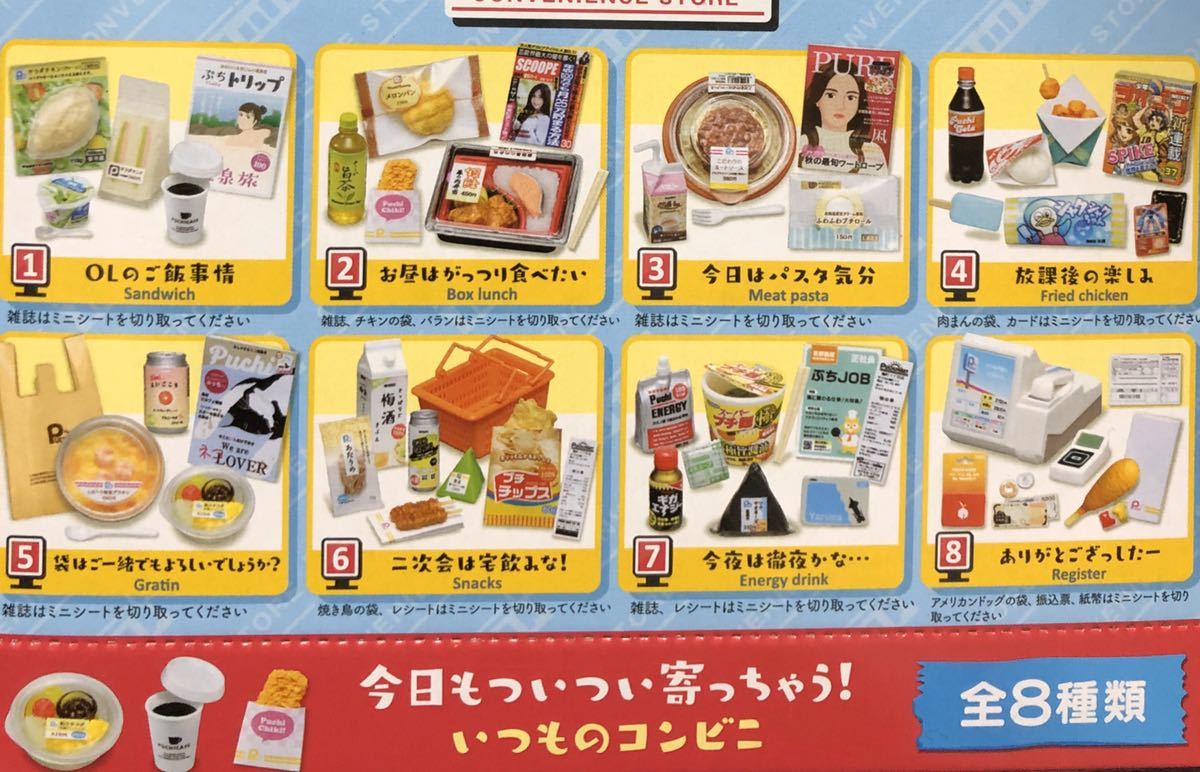 リーメント ぷちサンプル いつもそばにはコンビニ　フルコンプ　コンビニ　全8種　ぷちサンプルシリーズ_画像1