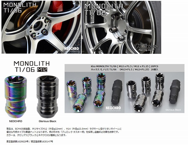 協永産業 T1/06 M12×P1.5 20個入り 貫通ナット MN01N KYO-EI Kics MONOLITH キックス モノリス_画像2