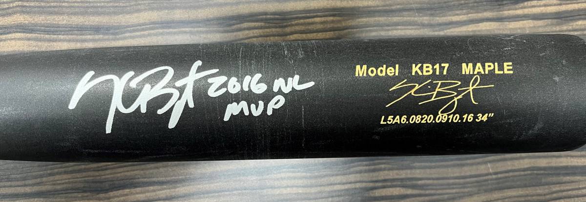 Fanatics Authentic Kris Bryant(クリス・ブライアント) Autographed Bat 直筆サイン入りバット 2016 NL MVPの画像1
