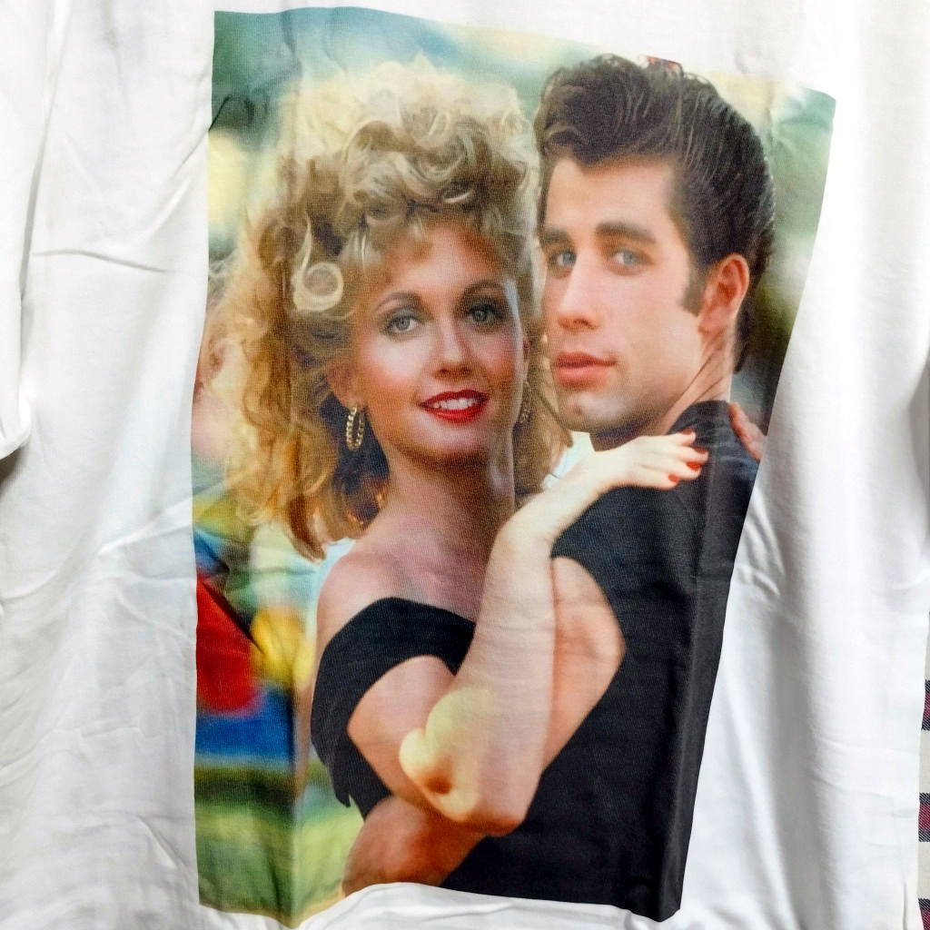 OLIVIA NEWTON JOHN オリビアニュートンジョン 追悼 BIGプリントTシャツ ⑦【Lサイズ】新品/送料無料◇80's GREASE　グリース_画像2