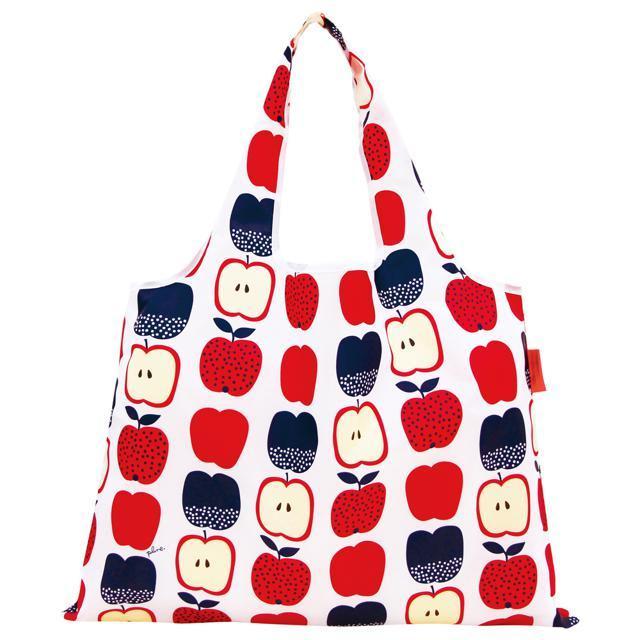 * red blue apple eko-bag brand folding mail order stylish folding light weight light shopping back high capacity large largish my bag 
