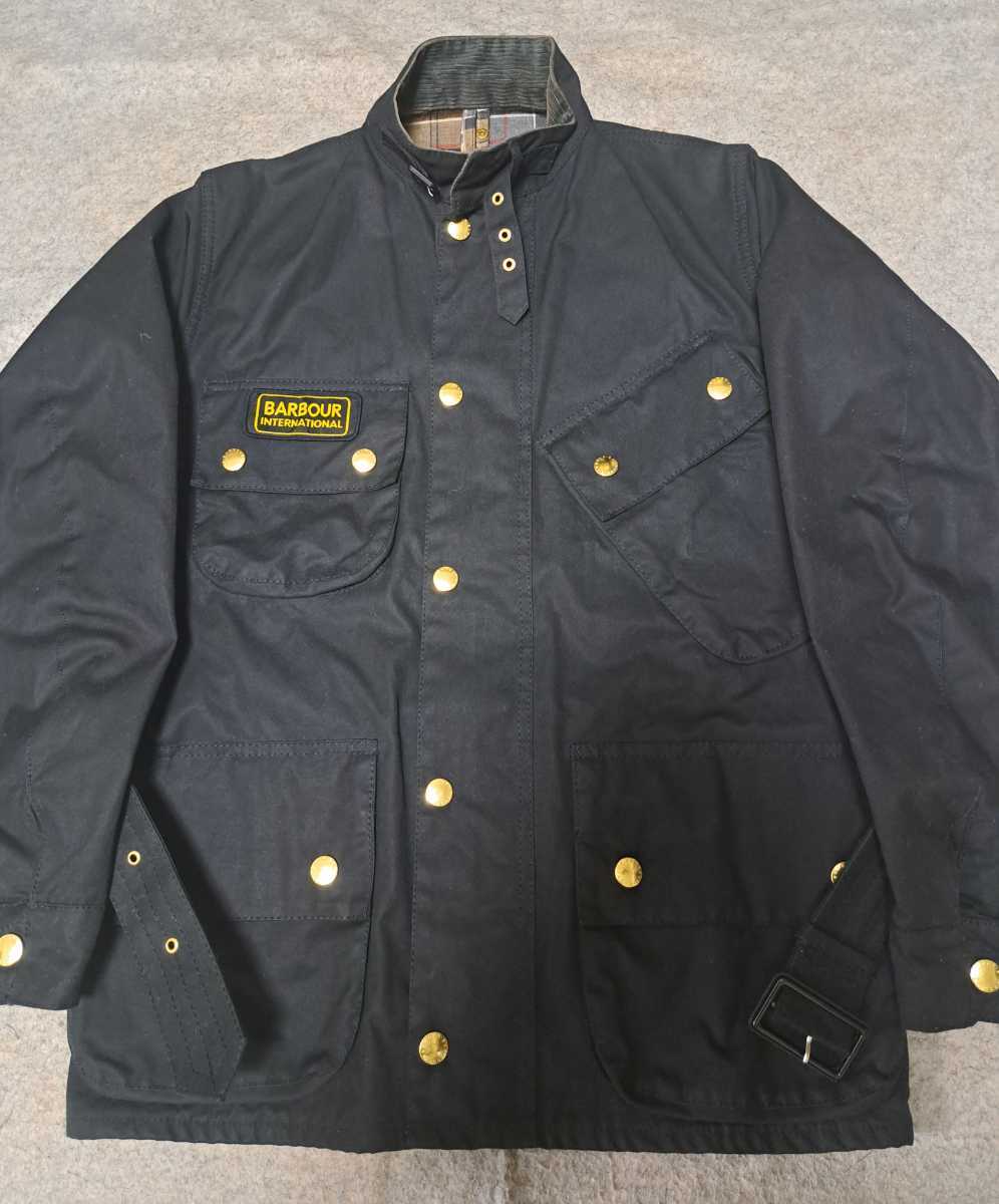 ほぼ新品 34 バブアー インターナショナル 黒 barbour international