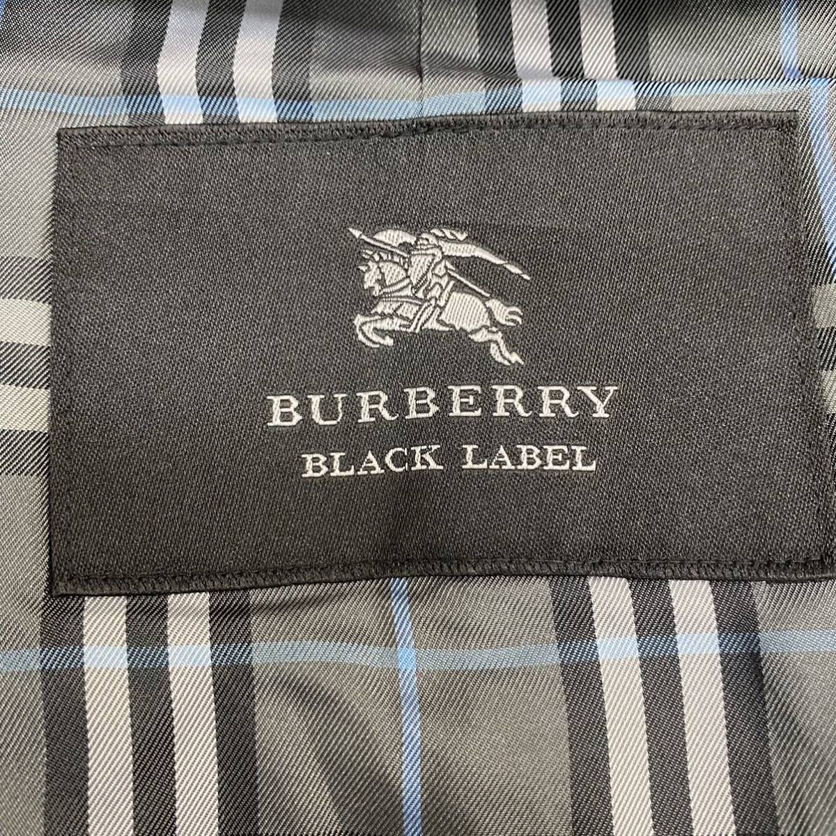 【紳士の極み】BurberryBLACKLABEL ステンカラーコート　ノバチェック　比翼仕立て　Mサイズ　雨天時着用可能　ネイビー　_画像8