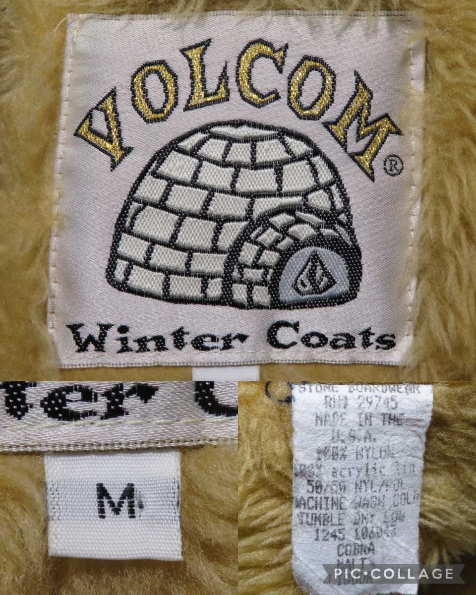 USA производства *M размер [VOLCOM/ Volcom ] Vintage / Old /1990 годы примерно / обратная сторона боа / нейлон жакет / сноуборд / skate / серфинг / нравится .