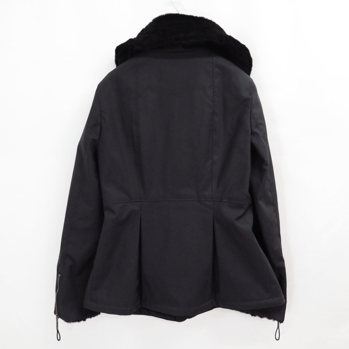 GIORGIO ARMANI PEPLUM BIKER JACKET FUR LINER 40 ジョルジオ