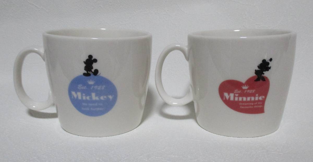 ミッキーマウス　ミニーマウス　ディズニー　Disney　ペア マグカップ　2個セット　第一生命　非売品　貴重　食器　陶器製　箱付き　新品_画像2