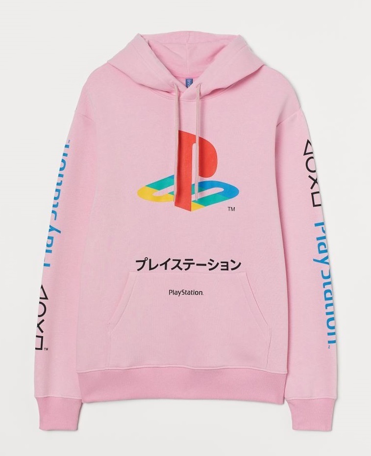 プレイステーション　PlayStation　スウェット パーカー　ソニー　SONY　プレステ　メンズM　ピンク　ゲーム　新品