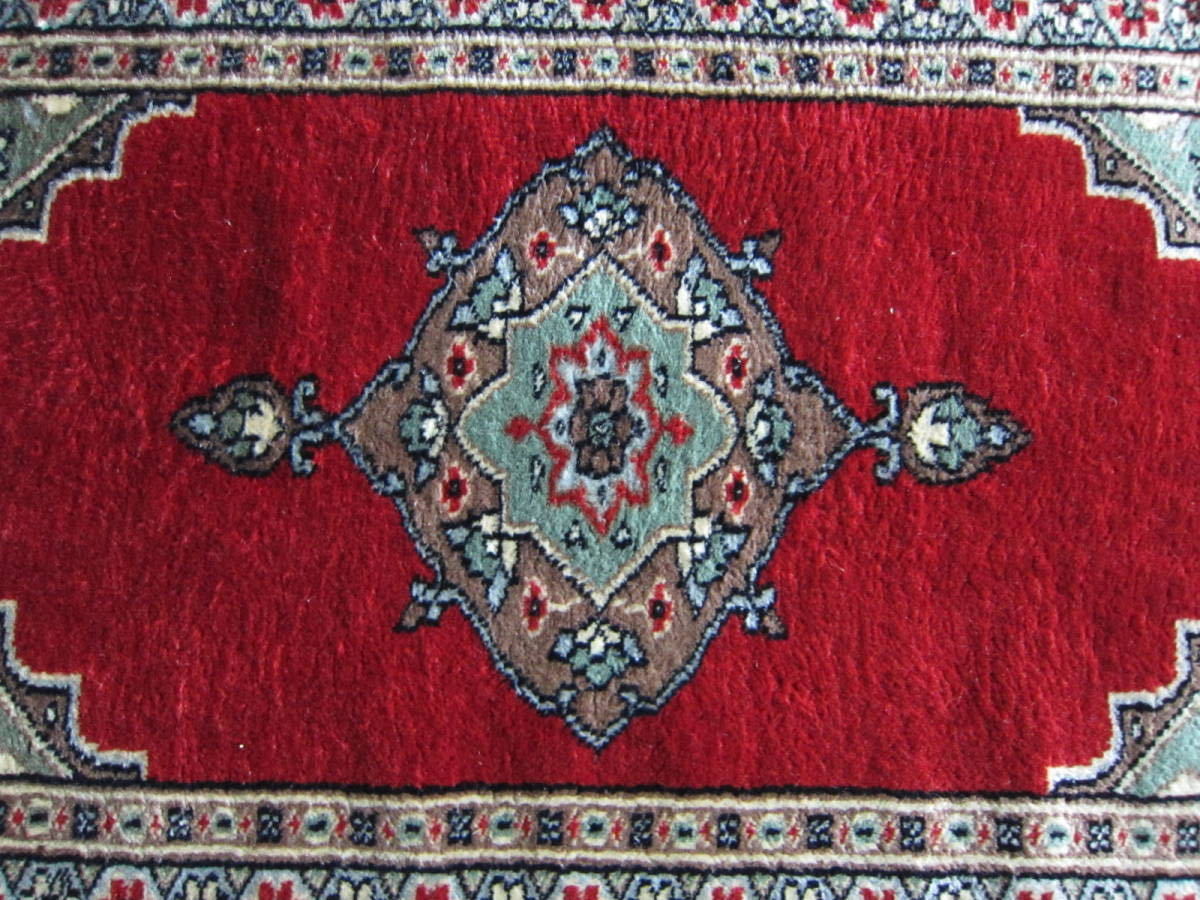 【90×63】ウール◆パキスタン産絨毯・カーペット・ラグ・マット■2683-9_画像5