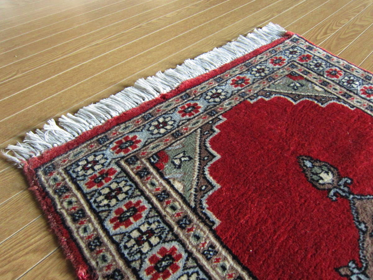【90×63】ウール◆パキスタン産絨毯・カーペット・ラグ・マット■2683-9_画像9