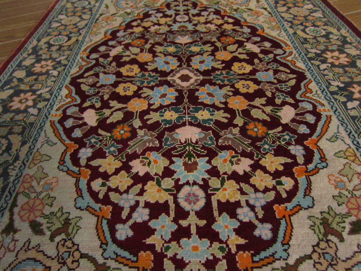手織り シルク高級絨毯 トルコ製 ヘレケ産-