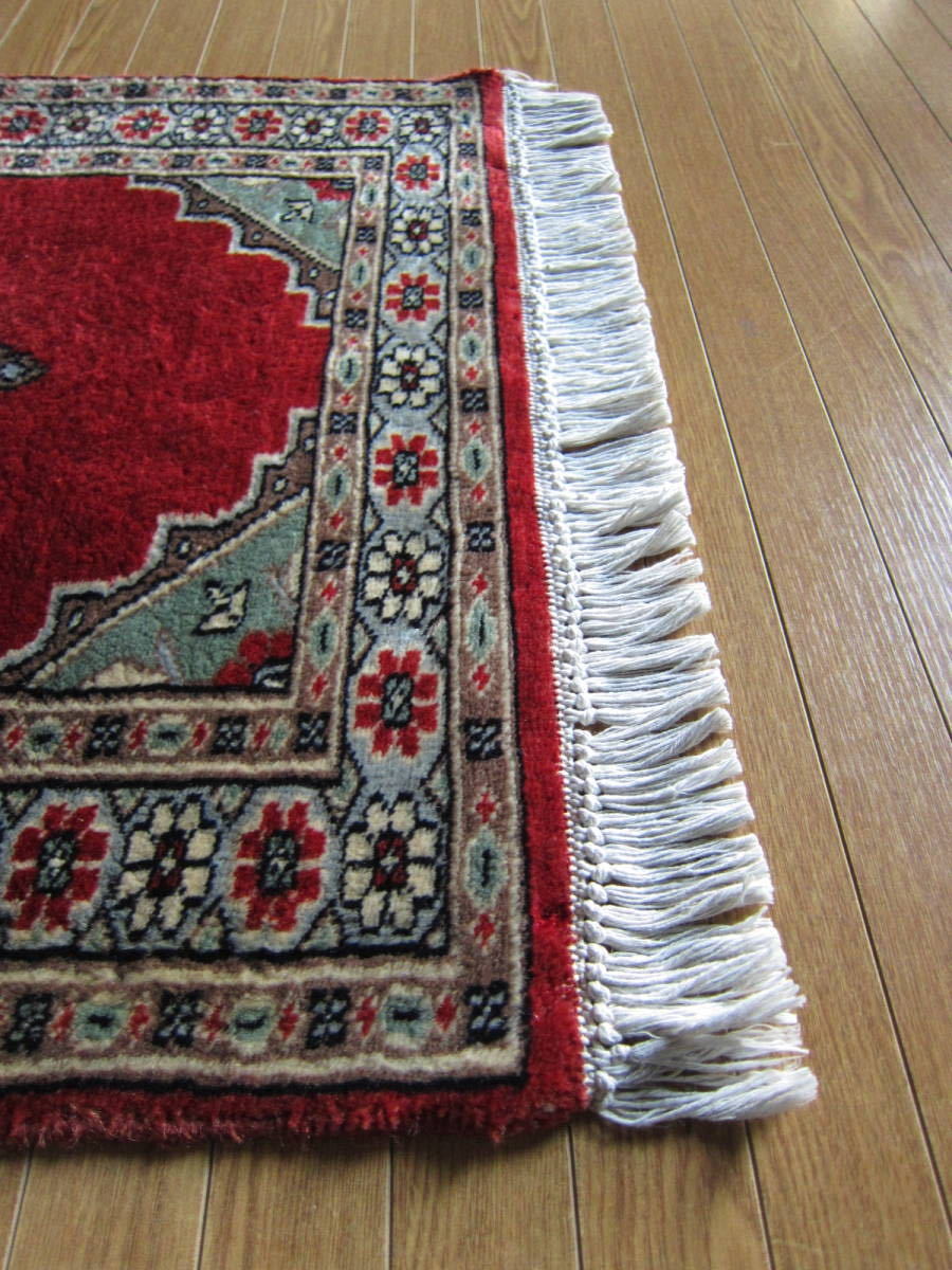【90×63】ウール◆パキスタン産絨毯・カーペット・ラグ・マット■2683-9_画像8