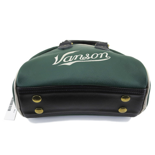 特価●新品 VANSON バンソン/ミニバッグ本革／女性用▼USA製／バンソン本社工場製造▼グリーンxライトグレー/インナーポケット/国内発送_画像8