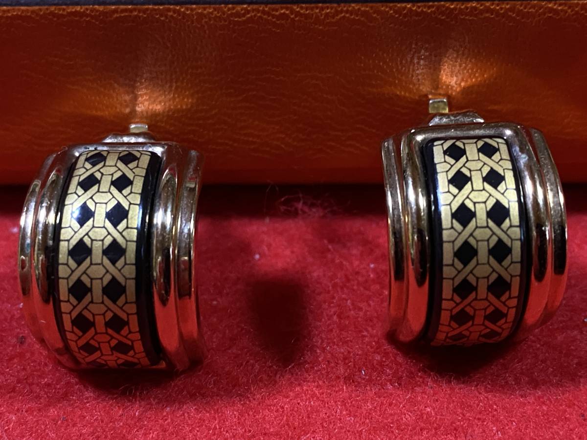 HERMES エルメス エマイユ イヤリング アンティーク ヴィンテージ 箱付