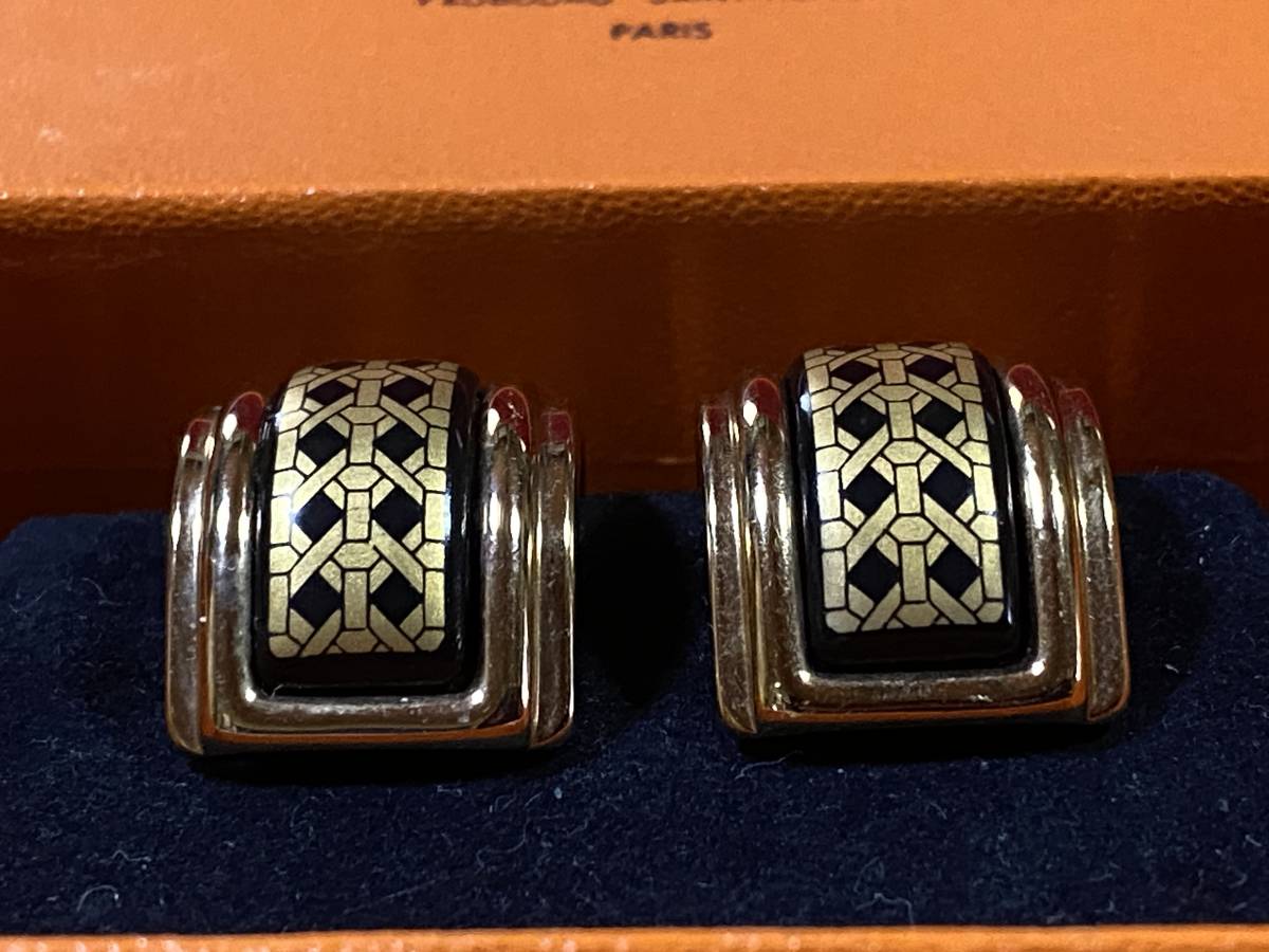 HERMES エルメス エマイユ イヤリング アンティーク ヴィンテージ 箱付