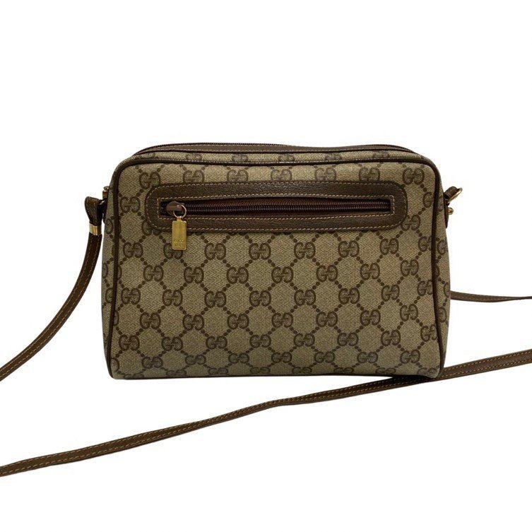 極 美品 GUCCI オールドグッチ ヴィンテージ GG ロゴ 柄 金具 レザー
