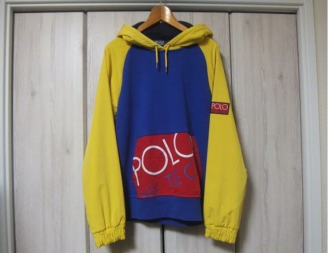 POLO Ralph Lauren HI TECH プルオーバー ジャケット 青/黄/赤 M☆ポロ ラルフローレン ハイテック