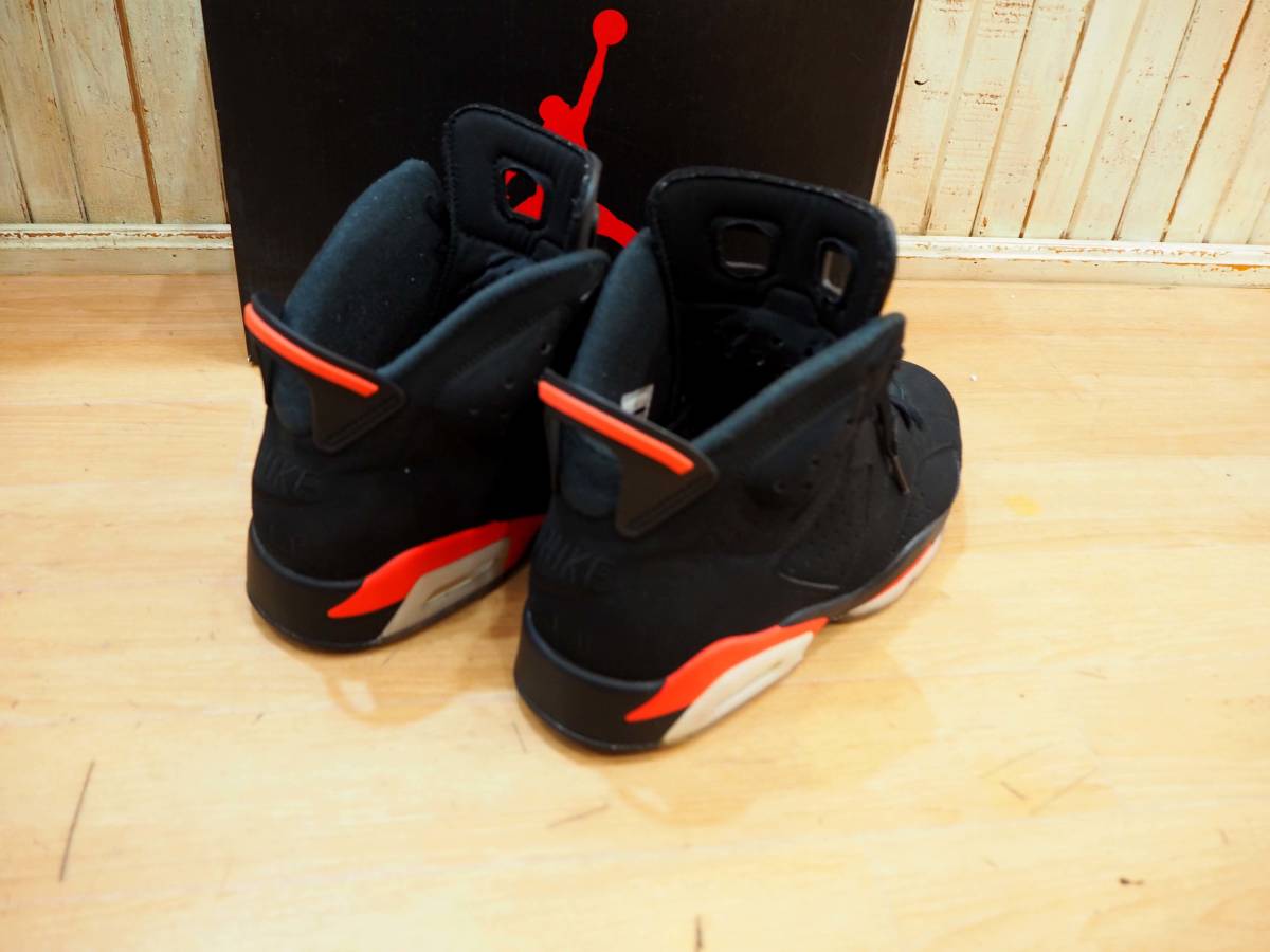 ◆NIKE AIR JORDAN6 RETRO OG Infrared 384664-060 ナイキ エアジョーダン6レトロ ブラック US10/28㎝◆_画像4