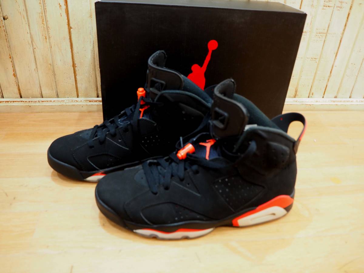 ◆NIKE AIR JORDAN6 RETRO OG Infrared 384664-060 ナイキ エアジョーダン6レトロ ブラック US10/28㎝◆_画像2