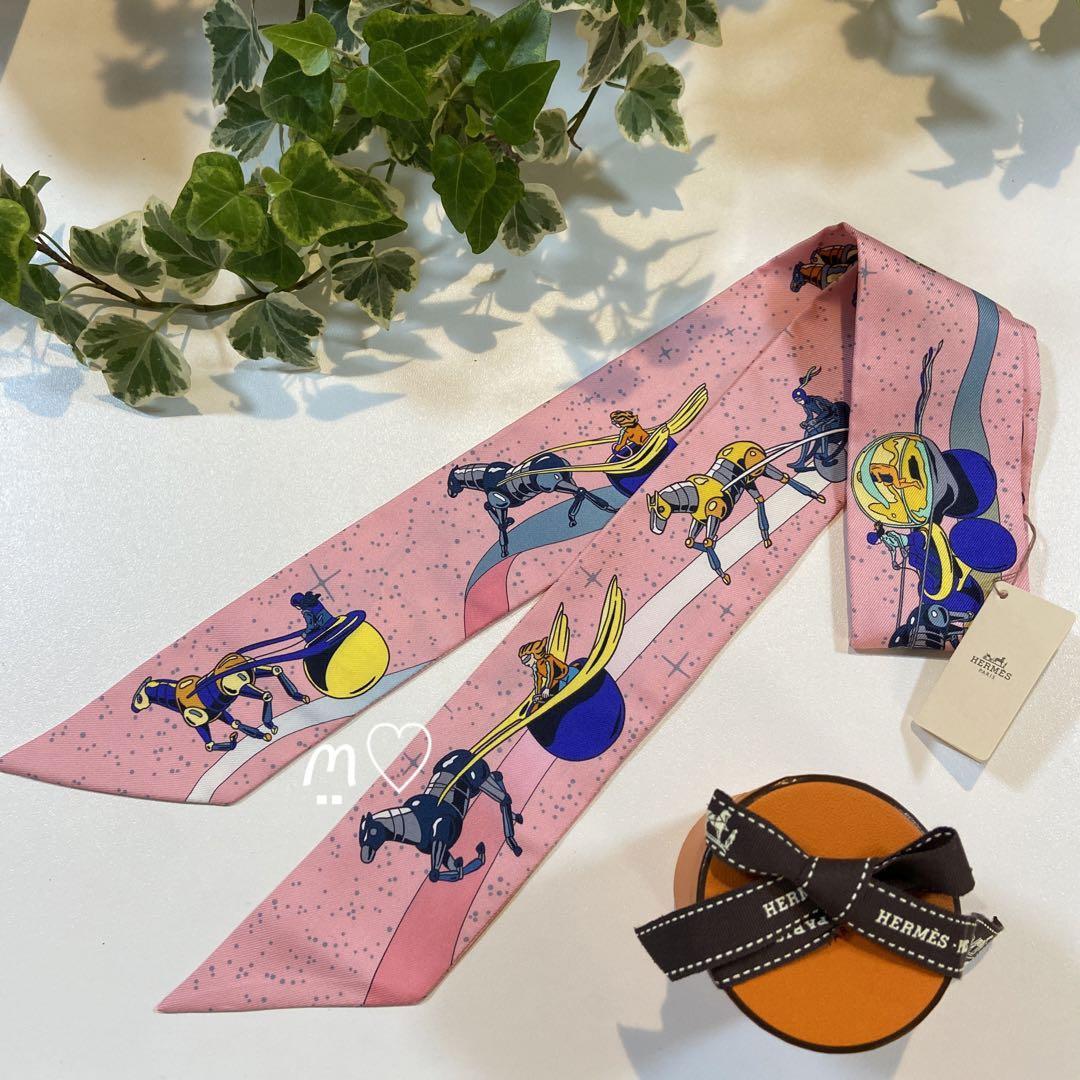 送料無料 新品 HERMES エルメス ツイリー スペースダービー シルク