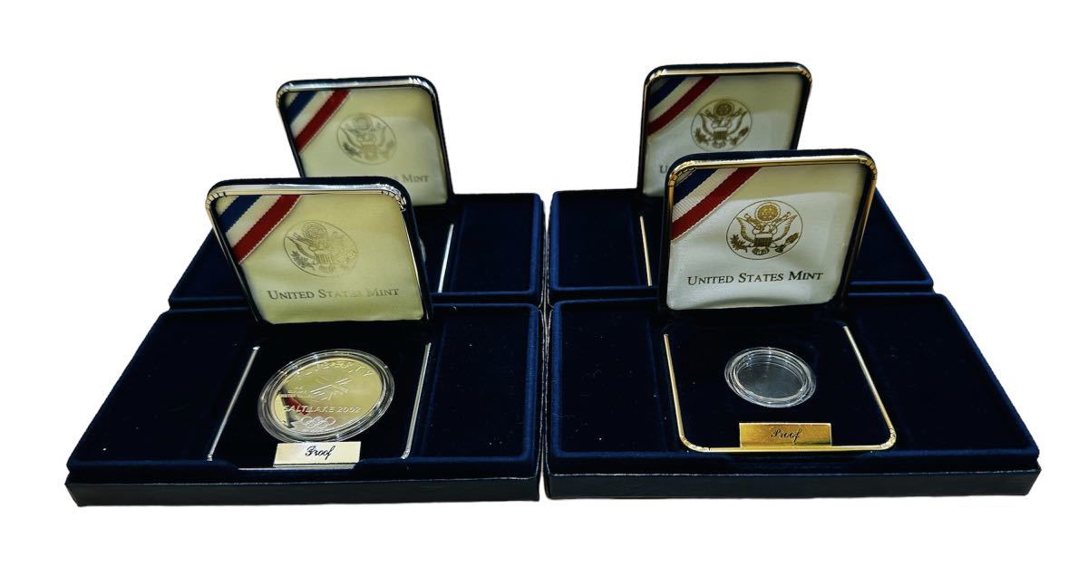 ソルトレイクシティオリンピック 2002年 アメリカ 記念メダル コイン 金貨 銀貨 五輪 箱、ケースのみの画像1