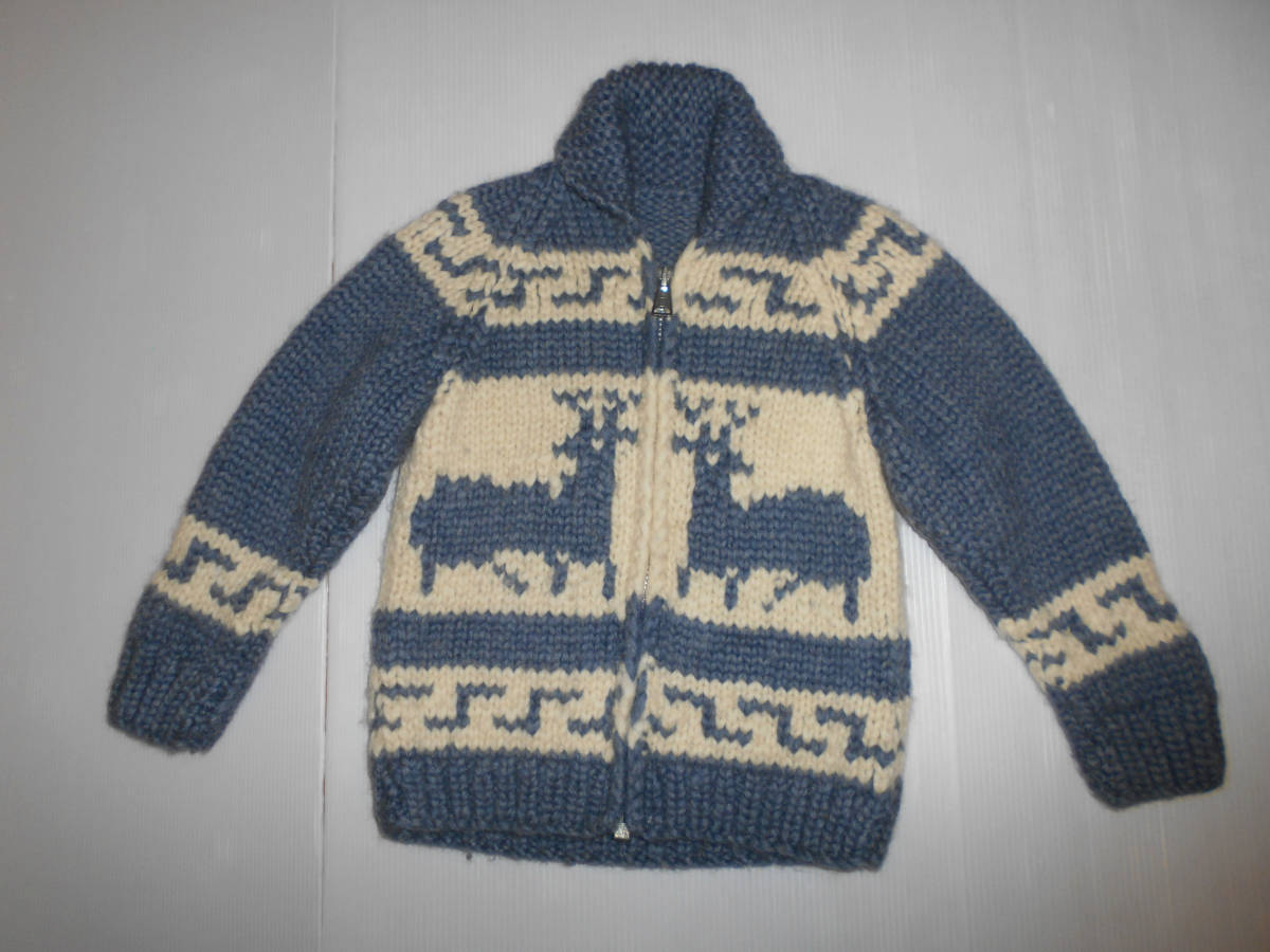  Canada made * Swan Kids for children wool knitted Zip up couch n sweater Vintage (3F.