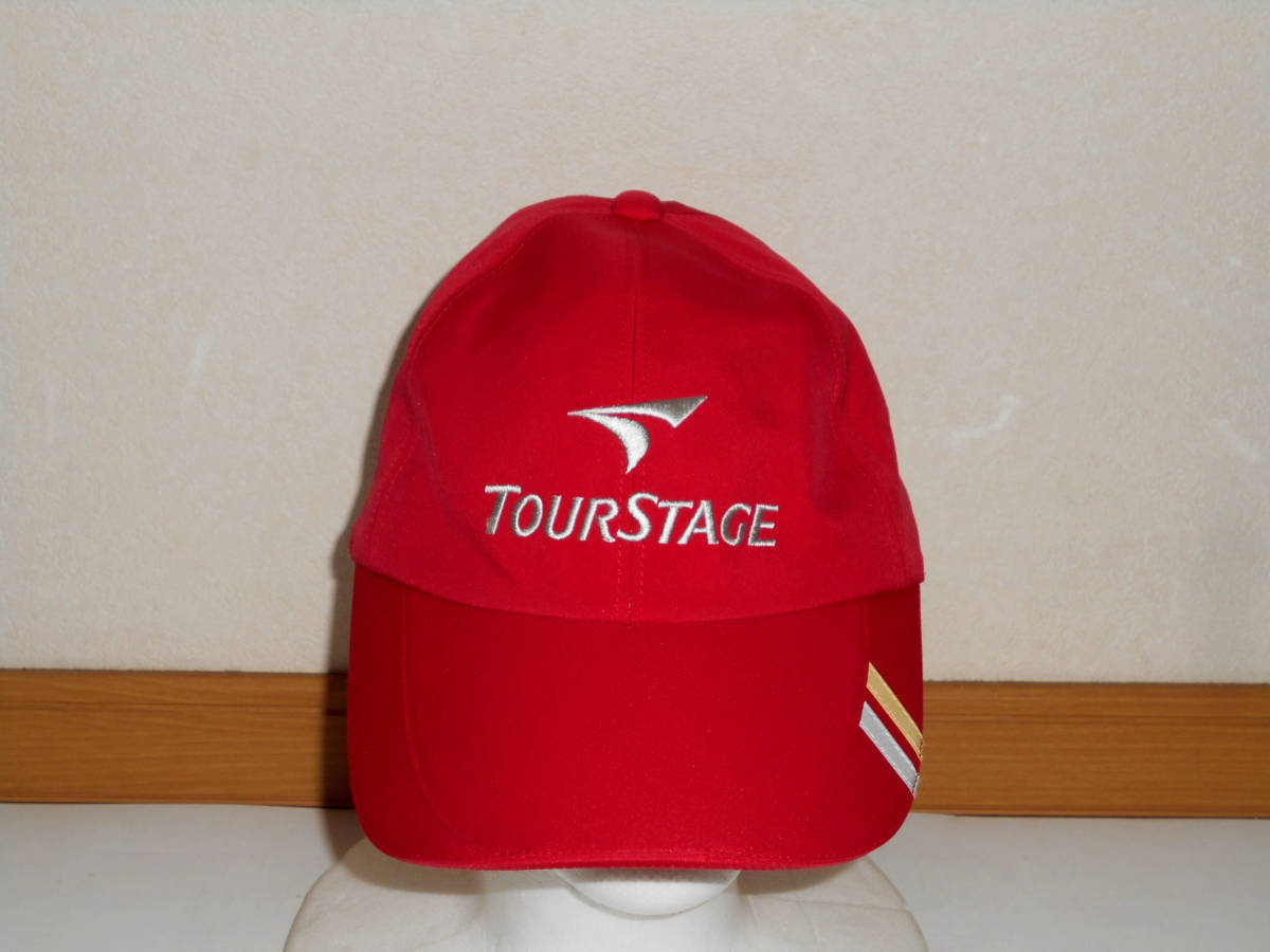 TOURSTAGE ツアーステージ 　キャップ 帽子 ゴルフ 　 赤 　　フリーサイズ（５６－５９ｃｍ）　　　（３F　ハ大_画像1