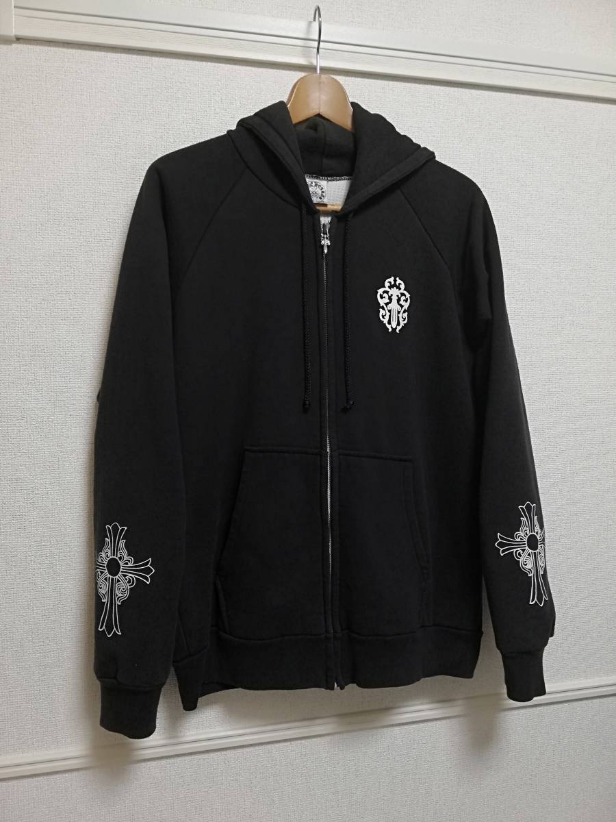 □新型コロナ□ オールドクロム CHROME HEARTS 黒パーカー サイズM