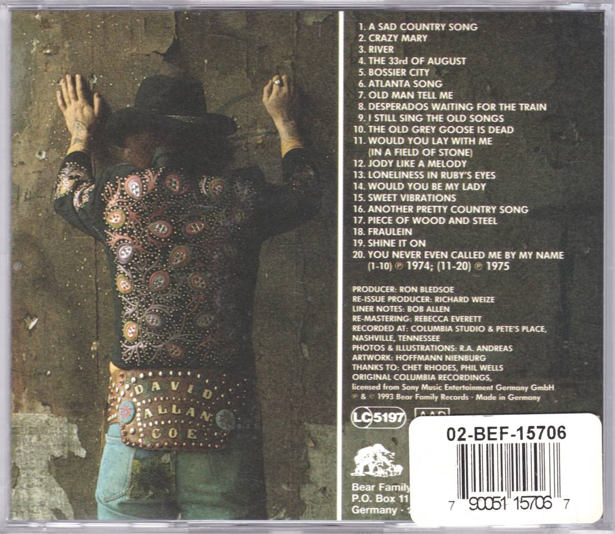 ☆DAVID ALLAN COE/The Mysterious Rhinstone Cowboy＆Once Upon A Time『74年＆75年発表のアウトロー・カントリーの大名盤２in１』◆廃盤_画像2