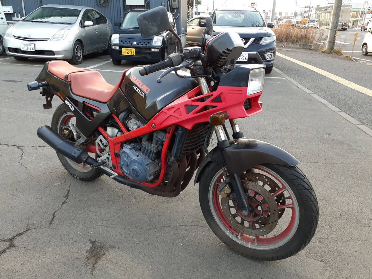 宮城県発 スズキ バイク GSX400 GK71E 修理前提 部品取りにも 書類有  現状 売切!!
