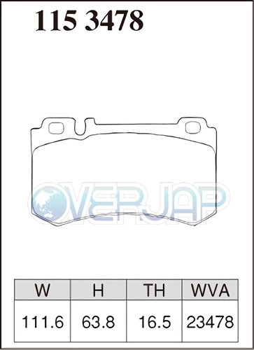 M1153478 DIXCEL Mタイプ ブレーキパッド リヤ用 MERCEDESBENZ(メルセデスベンツ) W209 209377 2006～ AMG CLK63 フロント：6POT_画像2