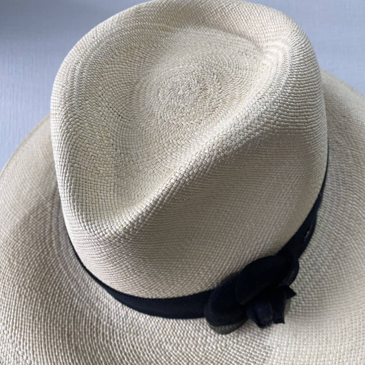 送料無料 希少 試着 CHANEL シャネル ストローハット 麦わら帽子