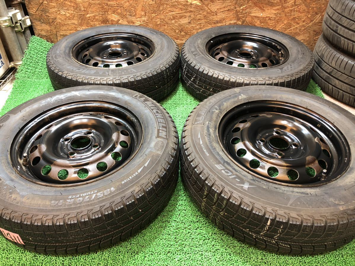紫③ ニッサン純正 185/70R14 ウイングロード ノート PCD100/+40