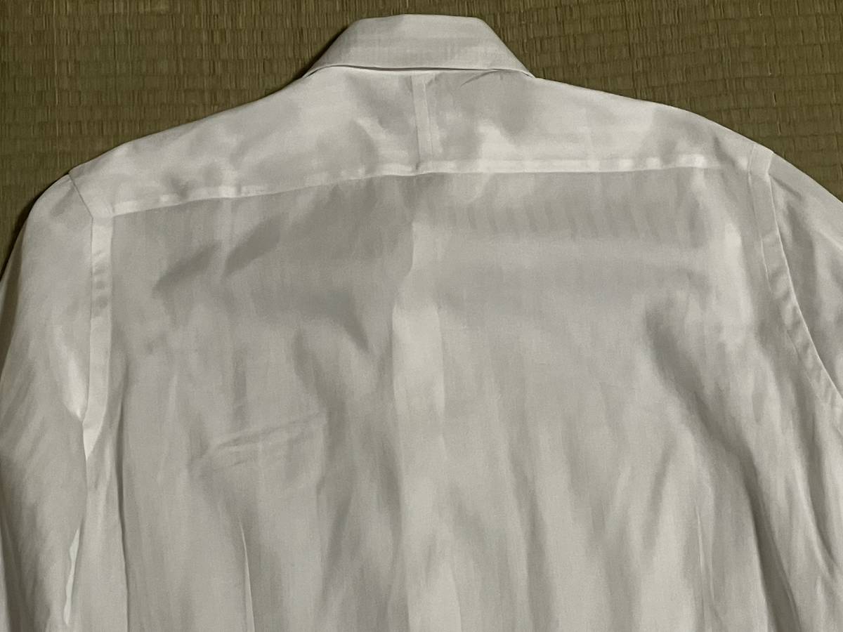【1円スタート】正規品GUCCI良品ダブルカフス長袖シャツ43/17サイズ ホワイトシャドーストライプ フレンチカフスワイシャツ クリーニング済_画像7