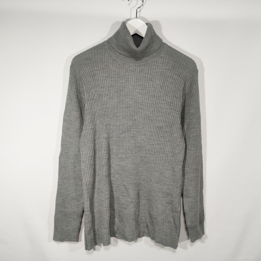 ユニクロ UNIQLO リブタートルネックセーター ニット タートルネック 351-421270 長袖 XL グレー メンズ 中古  /DC｜PayPayフリマ