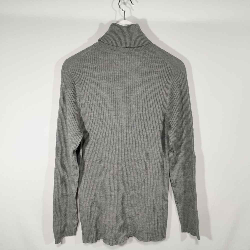 ユニクロ UNIQLO リブタートルネックセーター ニット タートルネック 351-421270 長袖 XL グレー メンズ 中古 /DC