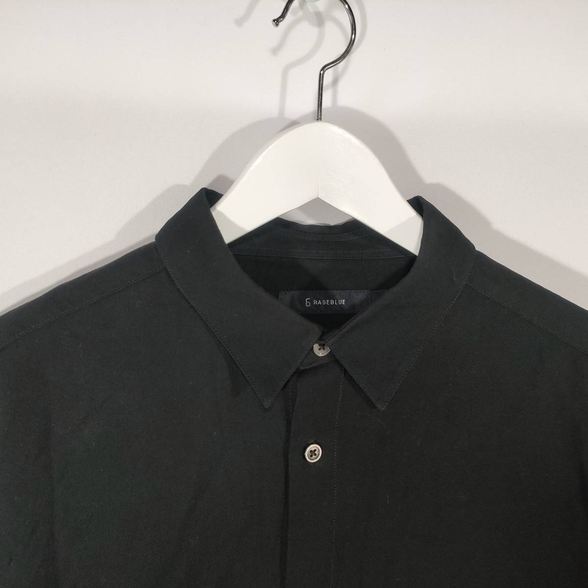レイジブルー RAGEBLUE オーバーサイズシャツ ビッグシルエット ロングシャツ 長袖 L ブラック メンズ 中古 /CZ_画像5