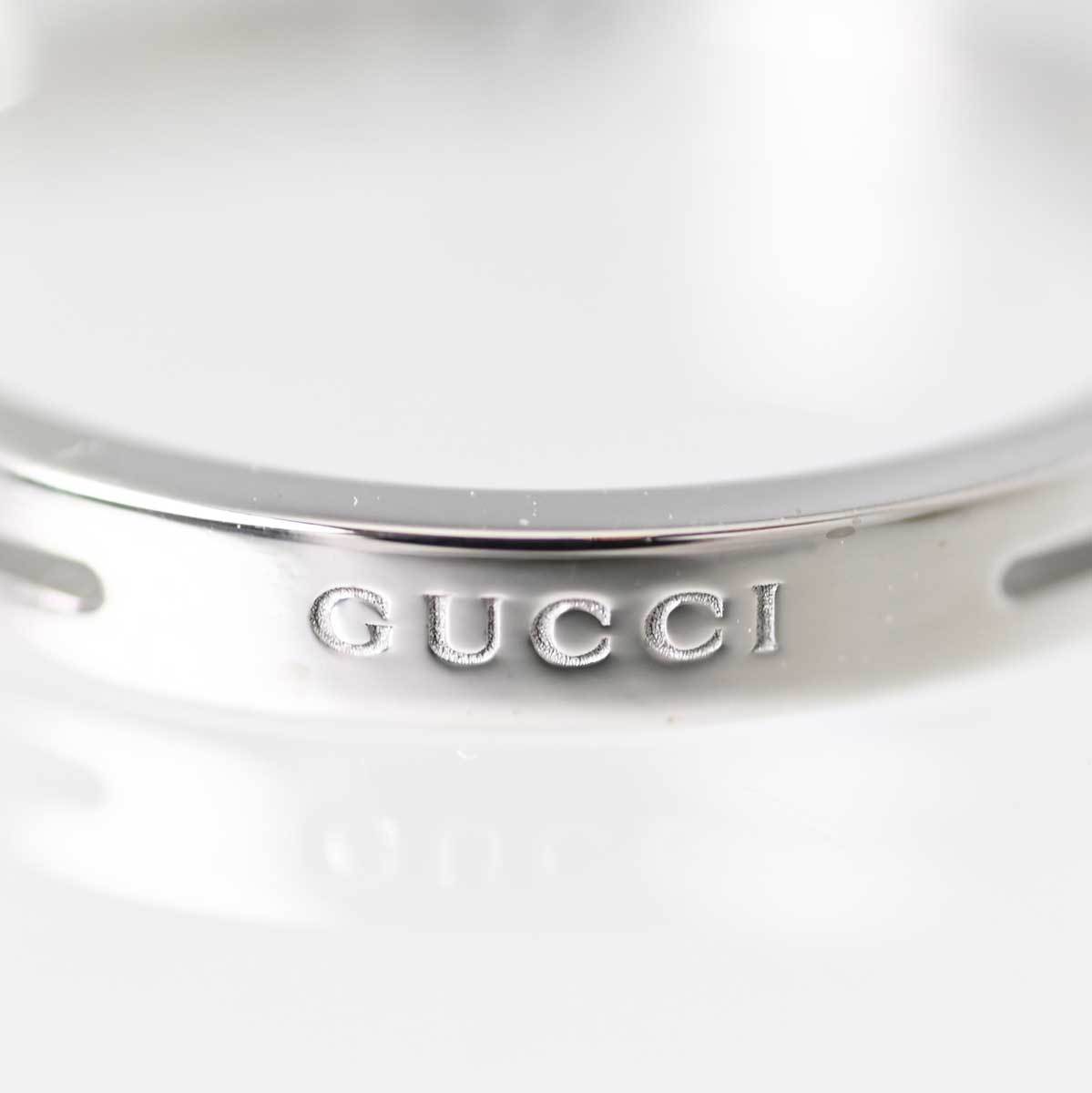 7967☆グッチ　GUCCI　K１８WG　ホワイトゴールド　ダイヤ　インフィニティリング　7号_画像4