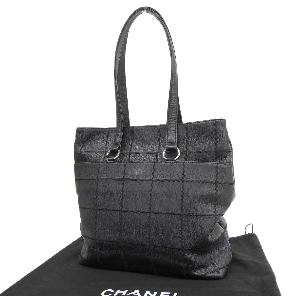 直販超高品質 CHANEL チョコバー バッグ ブラック キャビアスキン