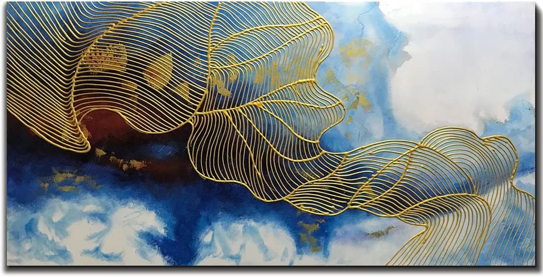 豪華 60x120cm 手描き 肉筆 現代アート インテリア 絵 絵画 壁掛け アートパネル 油絵 抽象画 風景画 木枠 キャンバス画 キャンバス アート