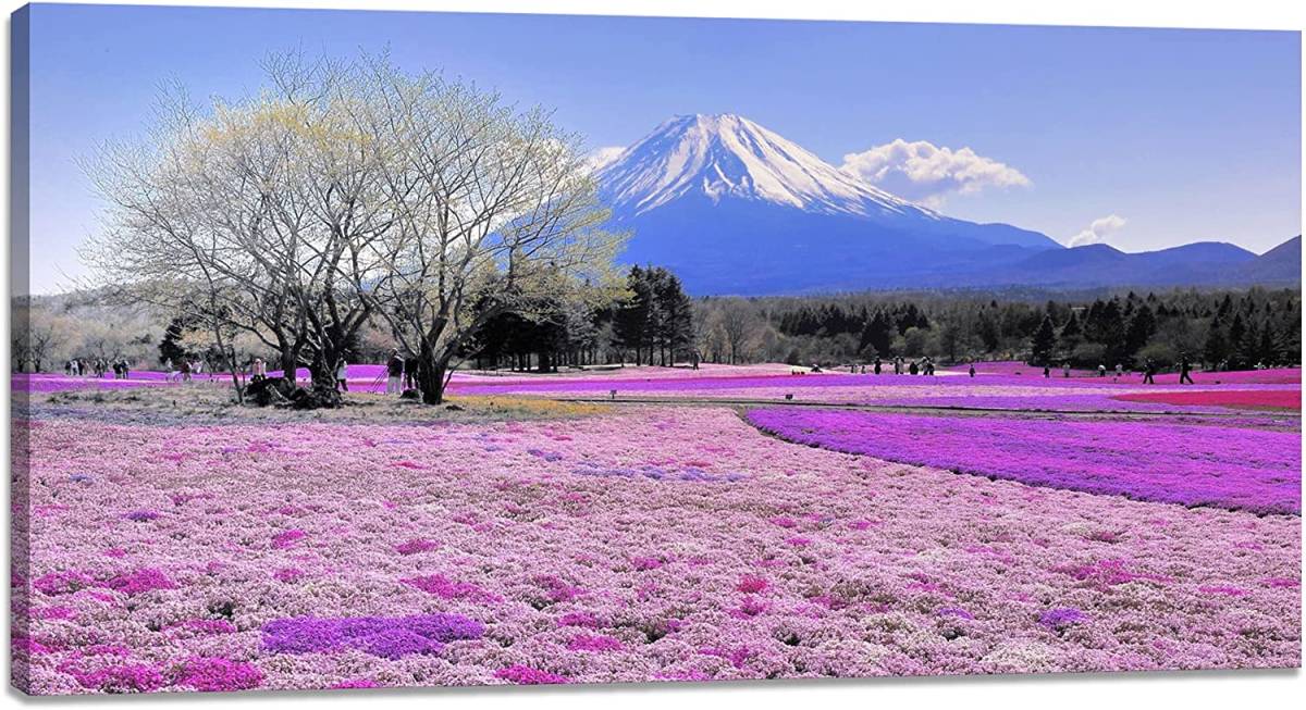 大きいサイズ 富士山 木枠 壁掛け キャンバス 絵画 新品 現代アート キャンバス画 80x40cm アートパネル インテリア アートポスター 絵_画像1