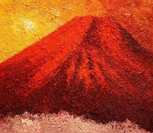  hand .. autograph oil painting Mt Fuji red Fuji F10 picture amount entering . frame attaching F10 number better fortune landscape painting gorgeous .. rise .. up new goods .. thing present 